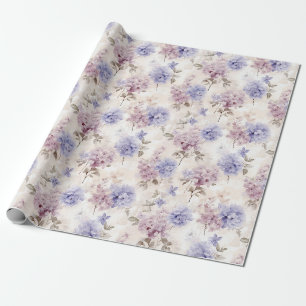 Papier Cadeau Shabby Chic Hydrangea Plaisir Floral