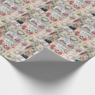 Papier Cadeau Shabby collage chic, pays victorien, découpage, b