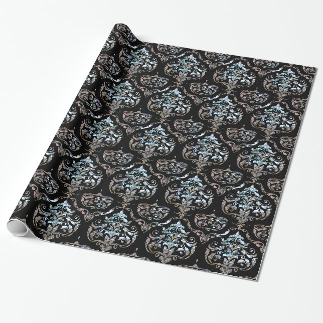 Papier Cadeau Shalliveye Baroque Damask Elegance Glossy IV (Déroulé)