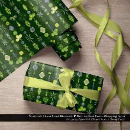 Papier Cadeau Shamrock Clover Floral Minimaliste Motif