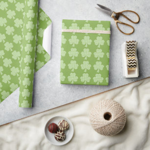 Papier Cadeau Shamrock de verdure Clover Pois Patrick's Day