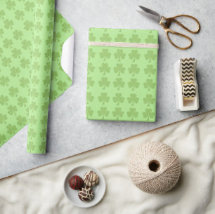 Papier Cadeau Shamrock vert Clover Pois motif