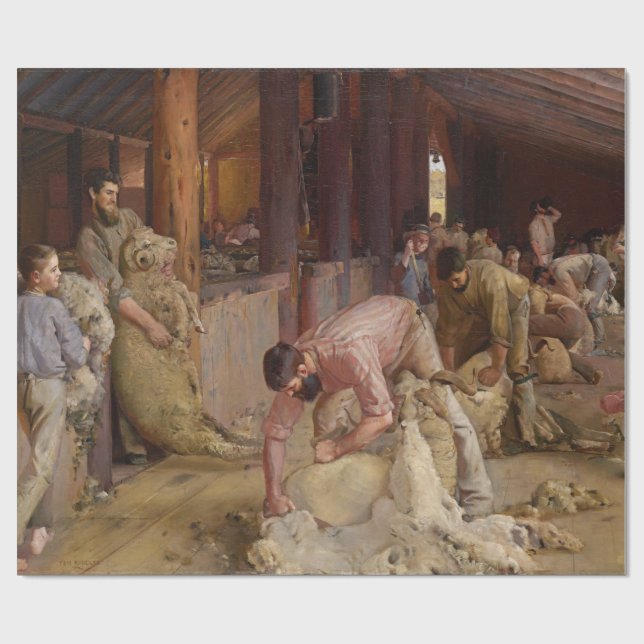 Papier Cadeau Shear the Rams (Australian Art) (Tom Roberts) (Plat)