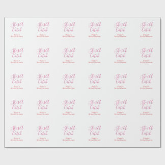 Papier Cadeau she's a catch bridal shower name date pink purple 