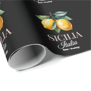 Papier Cadeau Sicile Italie Fiers Citrons Italiens Frais Sicilie