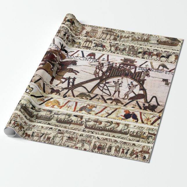PAPIER CADEAU SIÈGE DE LA TAPISSERIE DE BAYEUX DE DINAN, ATTAQUE (Déroulé)