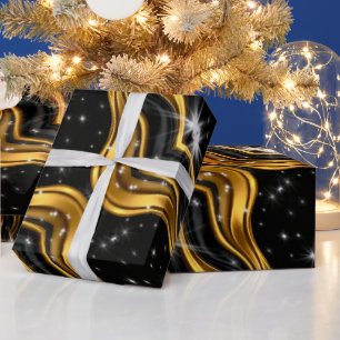 Papier Cadeau Signature Achempong : Motif Or Liquide Premium W