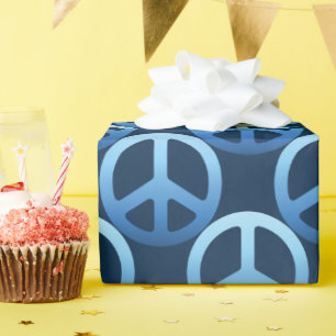 Papier Cadeau SIGNE Bleu DE LA Paix Motif