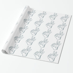 Papier Cadeau Signe correct vintage de main de croquis