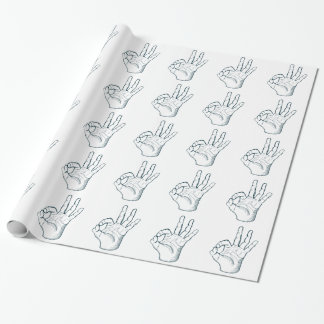 Papier Cadeau Signe correct vintage de main de croquis
