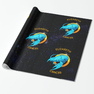 Papier Cadeau Signe d'anniversaire de zodiaque de Cancer avec