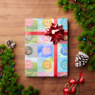 Papier Cadeau Signes astrologiques Zodiac Art d'anniversaire
