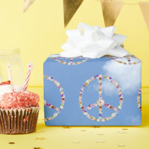 Papier Cadeau Signes De Paix Fleur Sur Le Ciel