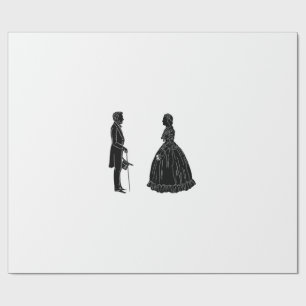 Papier Cadeau silhouette d'abraham lincoln mary todd lincoln