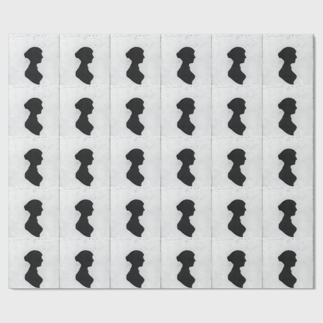 Papier Cadeau Silhouette de Jane Austen (Plat)