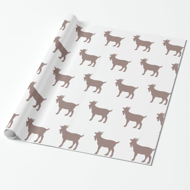 Papier Cadeau Silhouette de la ferme de chèvres (Déroulé)