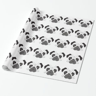 Papier Cadeau Silhouette de visage de Pug