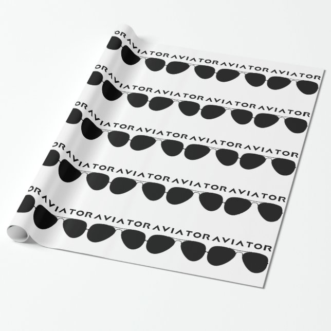 Papier Cadeau Silhouette des lunettes d'avion (Déroulé)