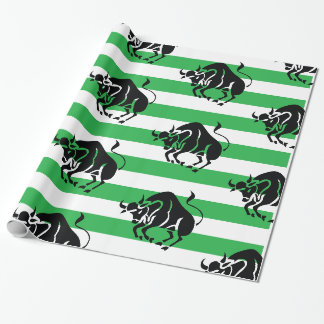 Papier Cadeau Silhouette d'horoscope de Taureau sur la rayure