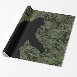 Papier Cadeau Silhouette Gone Squatchin sur Camouflage numérique