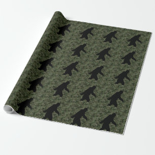Papier Cadeau Silhouette Gone Squatchin sur Camouflage numérique