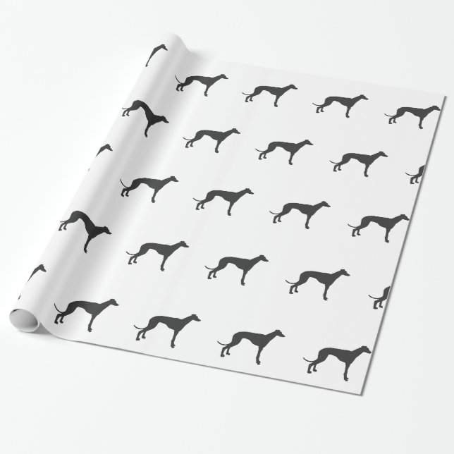 Papier Cadeau Silhouette grecque italienne en noir (Déroulé)