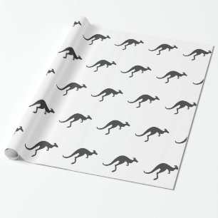Papier Cadeau silhouette kangourou - Choisir la couleur arrière 