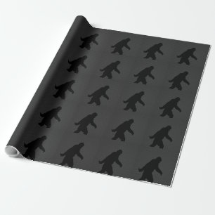 Papier Cadeau Silhouette Noire Bigfoot Style Fibre de Carbone