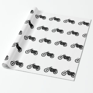 Papier Cadeau Silhouette noire du vélo - Choisir la couleur arr
