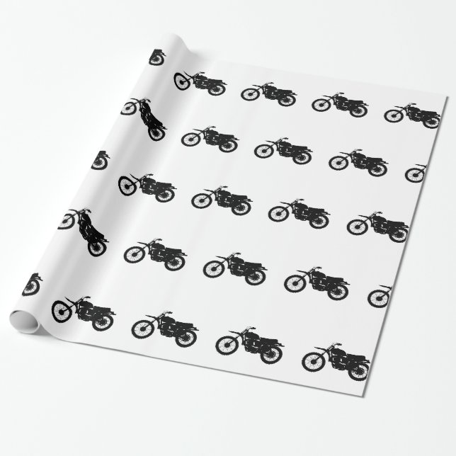 Papier Cadeau Silhouette noire du vélo - Choisir la couleur arri (Déroulé)