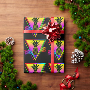 Papier Cadeau Silhouette Rétro Moderne Ananas Fruit D'été