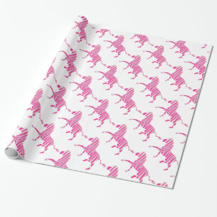 Papier Cadeau Silhouette rose et blanc Zèbre