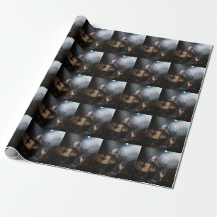 Papier Cadeau Silhouette tambour, décor de scène sombre