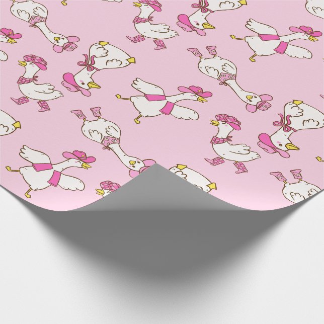 Papier Cadeau Silly Goose Cowboy Cowgirl Pink Gift (Coin)