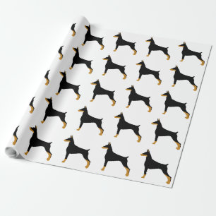 Papier Cadeau Silo.png noir et bronzage de Pinscher de dobermann