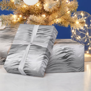 Papier Cadeau Silver Glam Zebra Poster de animal