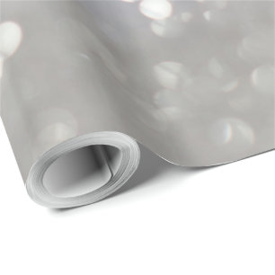 Papier Cadeau Silver Grey Bokeh Élégante Félicitations Personnal