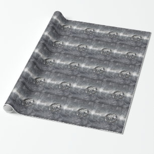 Papier Cadeau Silver Grey Cancer Zodiac Se connecter Style désor