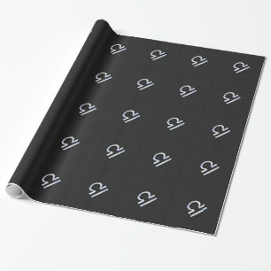 Papier Cadeau Silver Libra Zodiac Connexion en noir style peau d