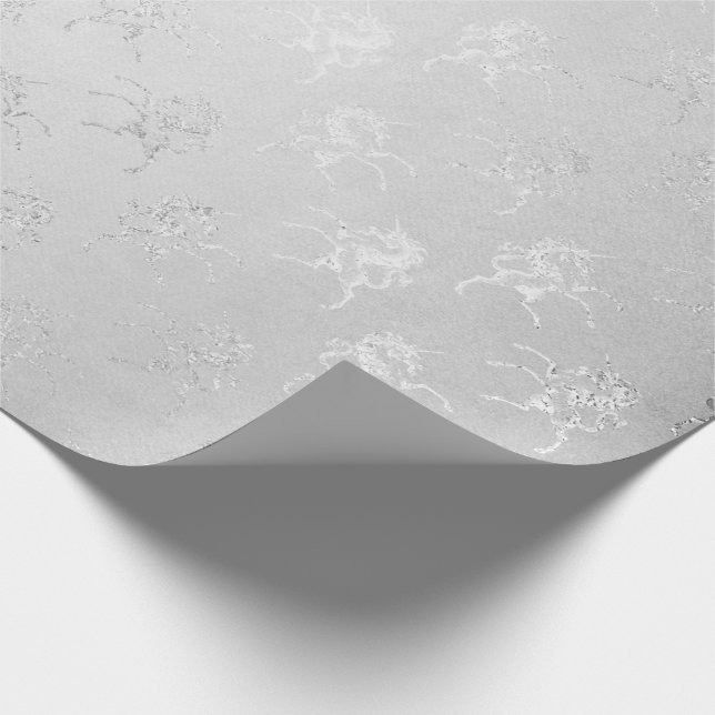 Papier Cadeau Silver Monochromatic Fairy Grey Club de Unicorn (Coin)