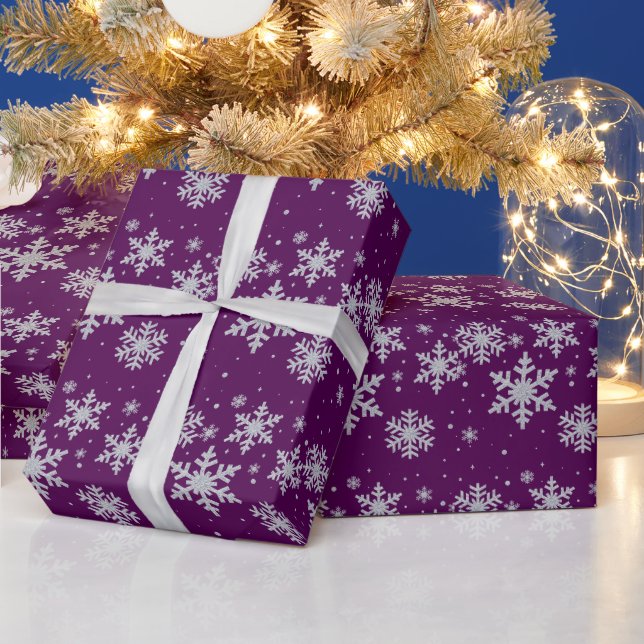 Papier Cadeau Silver Snowflakes Papier d'emballage de vacances (Vacances)