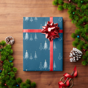 Papier Cadeau Simple élégance Noël Arbre Motif vacances