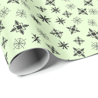 Papier Cadeau Simple Flocons de Neige Noël