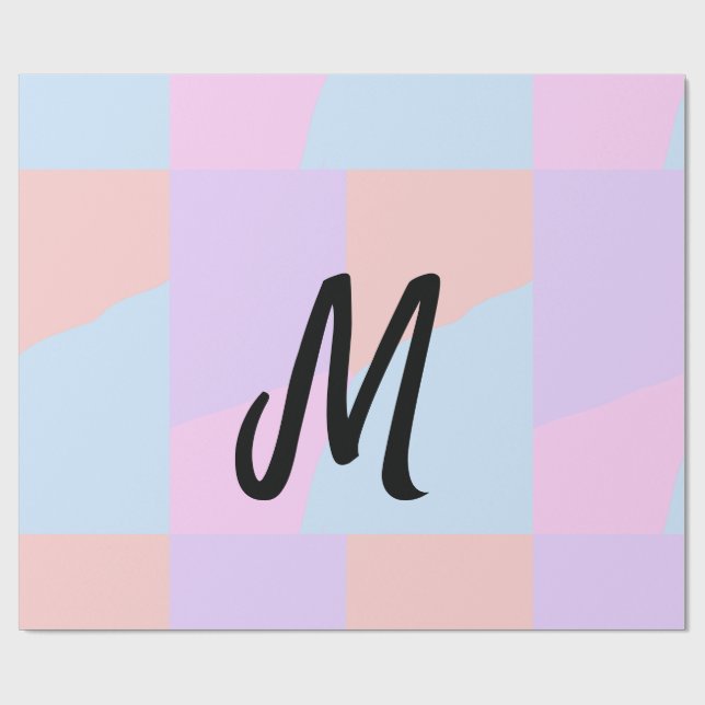 Papier Cadeau simple logo monogramme minimal personnalisé (Plat)