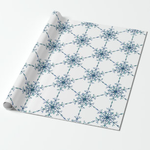 Papier Cadeau Simple moderne élégant Noël flocon de neige d'hive