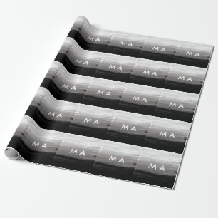 Papier Cadeau Simple monogram add your name letter man minimal t