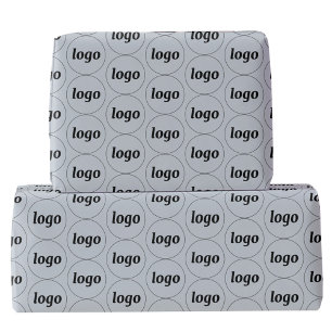 Papier Cadeau Simple motif de logo d'entreprise bleu poudre