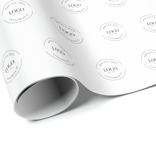 Papier Cadeau Simple motif d'entreprise de logo personnalisé (Coin rond)