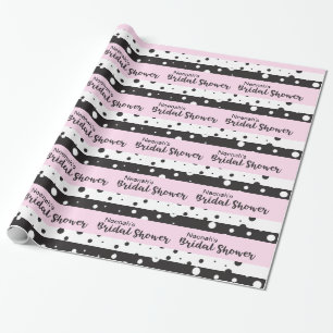 Papier Cadeau Simple noir et blanc, Fête des mariées