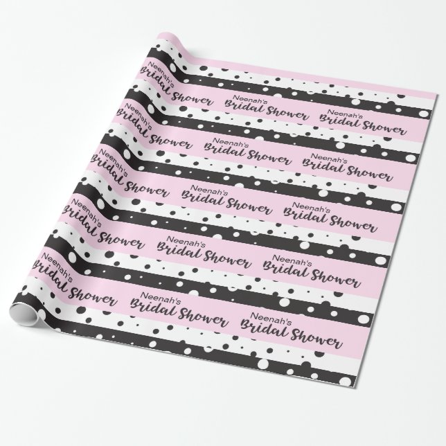 Papier Cadeau Simple noir et blanc, Fête des mariées (Déroulé)